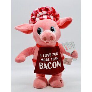 Gemmy I Love You More Than Bacon‎ BBQ Pig Chef Plush Animated Singing